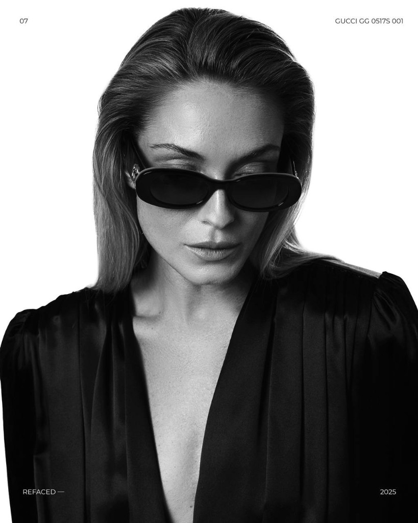 Лукбук REFACED 2025: модель в очках Gucci GG 0517S